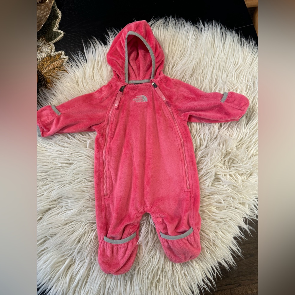 The North Face hooded fleece one piece 0-3m